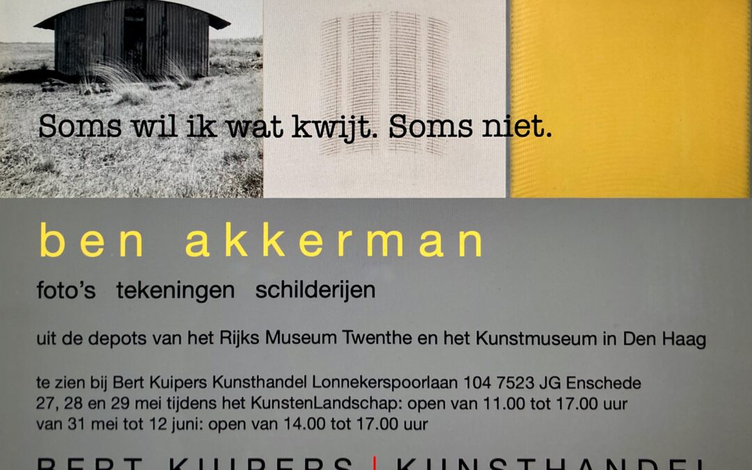 BEN AKKERMAN | Soms wil ik wat kwijt. Soms niet.